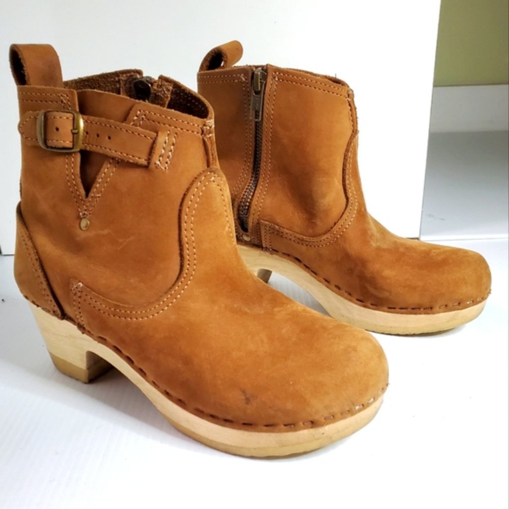 Swedish hasbeens jodhpur clogs ankle boots beige 6